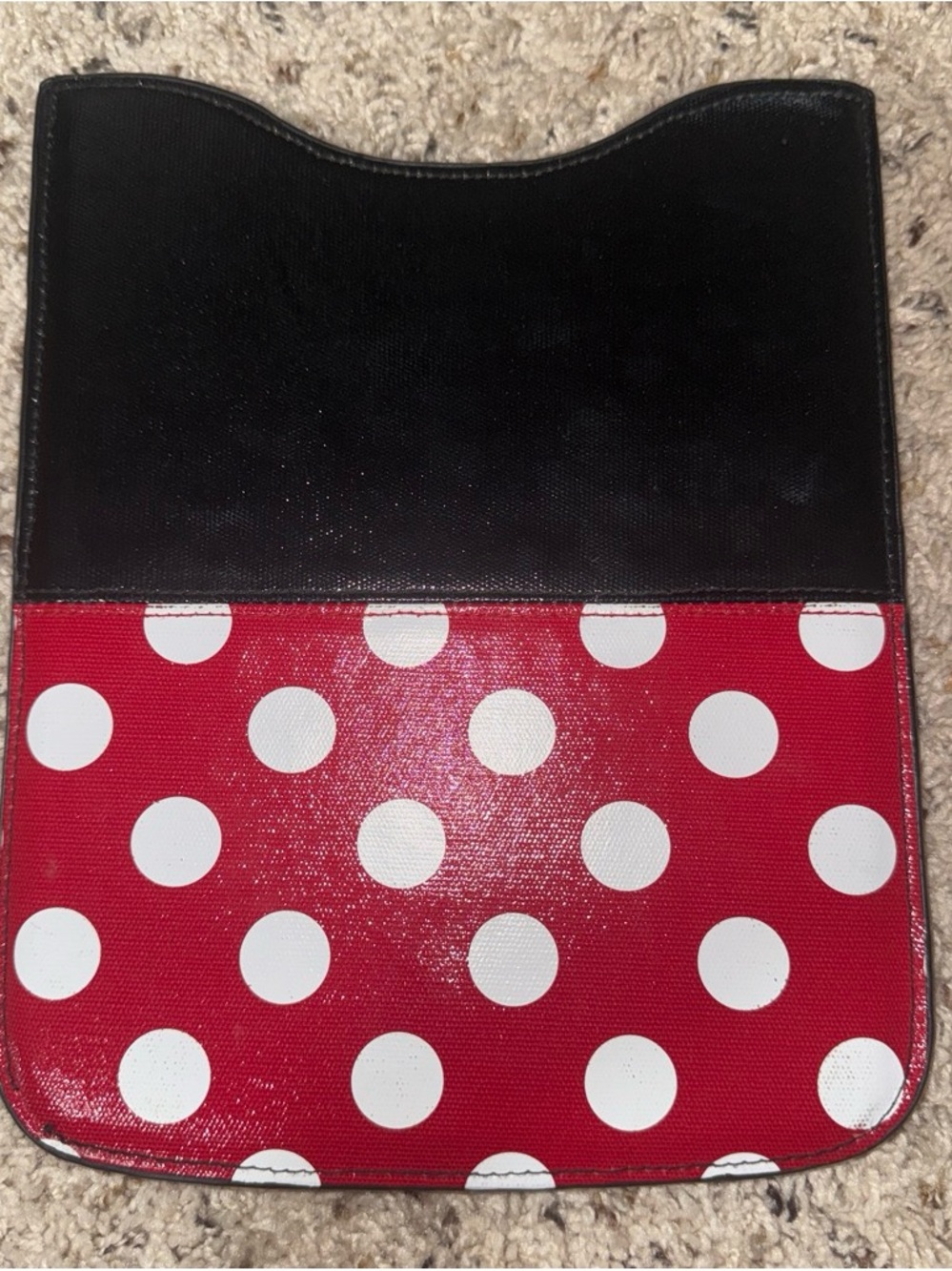 Disney Red and White Polka Dot Tablet Sleeve with Black Top